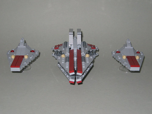 Venator and two Acclamators front view