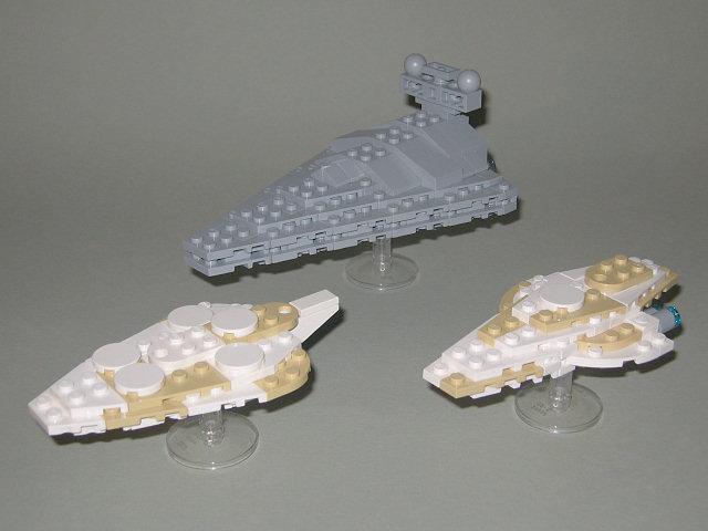 winged MC80 and MC80B to scale with a Star Destroyer