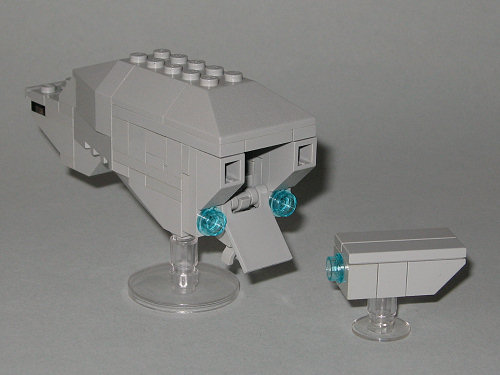 Rear view with escaping cargo pod